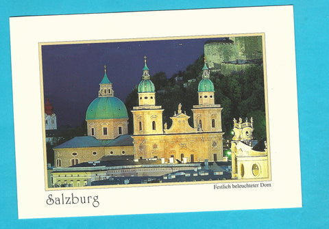 AK Salzburg. Festlich beleuchteter Dom.