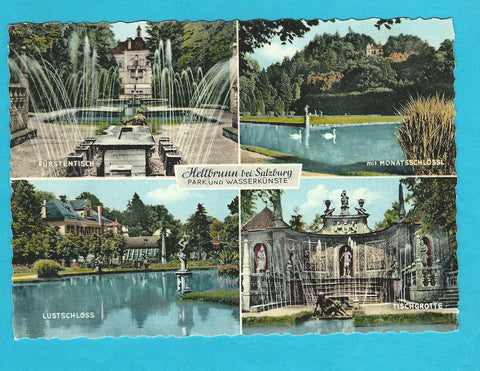 AK Hellbrunn bei Salzburg. Park und Wasserkünste.