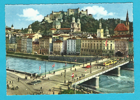 AK Salzburg. Staatsbrücke und Altstadt.