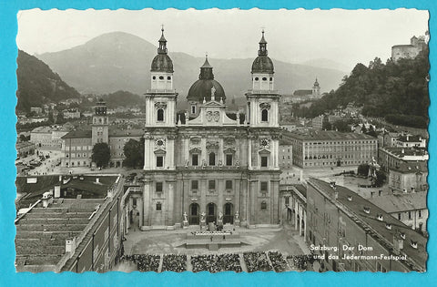 AK Salzburg. Der Dom und das Jedermann Festspiel.
