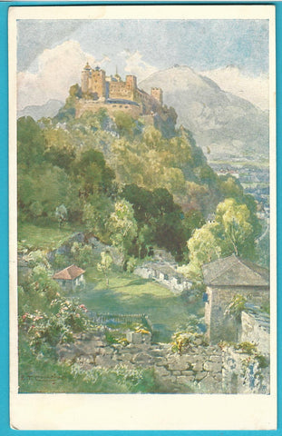 AK Hohensalzburg und Gaisberg von der Richterhöhe.