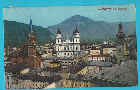 AK Salzburg mit Gaisberg.