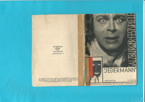 8 Bildkarten Salzburger Festspiele Jedermann. (Paul Hartmann als Jedermann also zw. 1932-34)