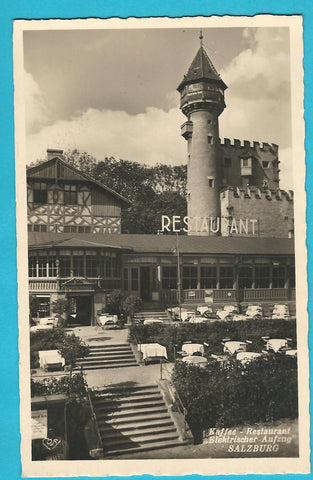 AK Salzburg. Kaffee Restaurant Elektrischer Aufzug.