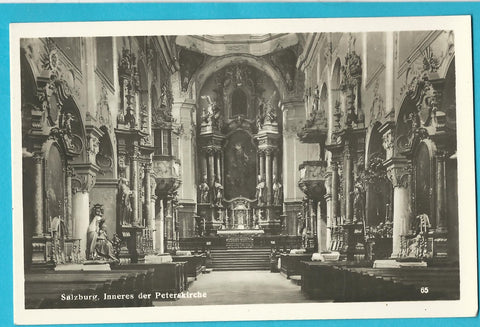 AK Salzburg, Inneres der Peterskirche.