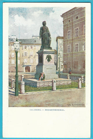 AK Salzburg - Mozartdenkmal.