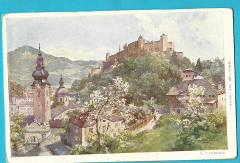 AK Salzburg vom Mönchsberg.