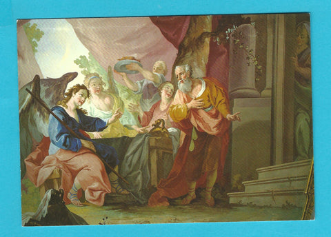 AK Benediktinerabtei Michaelbeuern. Abteisaal Abraham bewirtet die drei Engel. Deckenfresko.