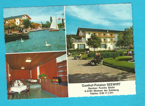AK Mattsee. Gasthof Pension Seewirt. Besitzer: Familie Blüthl.
