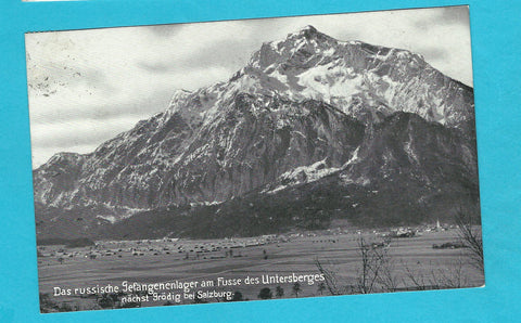 AK Das russische Gefangenenlager am Fusse des Untersberges nächst Grödig. (1915)