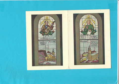 Doppel-AK Oberndorf bei Salzburg. Stille Nacht Kapelle. Fenster.