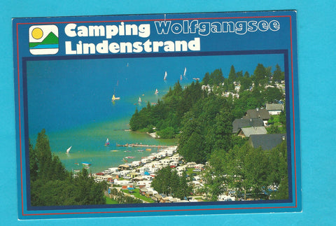 AK Camping Wolfgangsee Lindenstrand. Josef Leitner Berneggerbauer. St. Gilgen/Abersee.