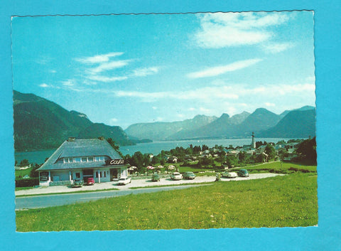 AK St. Gilgen am Wolfgangsee. Cafe Pension Haus am Hang.