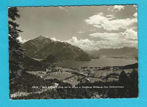 AK Blick vom Mozart-Steig auf St. Gilgen u. Schafberg. Wolfgangsee.