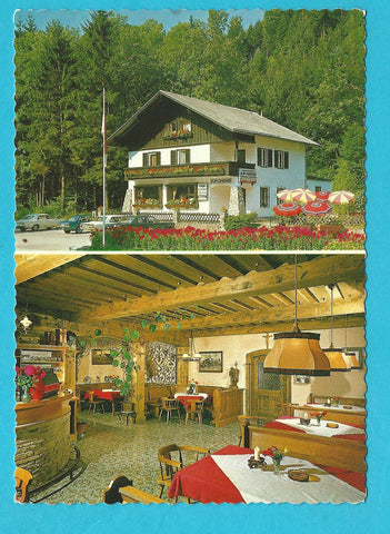 AK St. Leonhard. Cafe Restaurant Zur Grenze. Berchtesgardner Straße G. u. F. Prem.