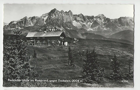 AK Radstädter Hütte am Rossbrand gegen Dachstein.
