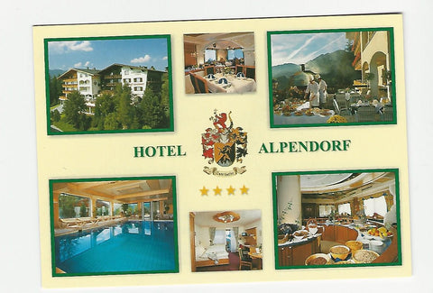 Werbe-AK St. Johann. Hotel Alpendorf Familie Unterkofler. Alpendorf 9.