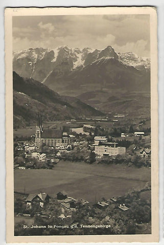 AK St. Johann im Pongau gegen das Tennengebirge. (1934)