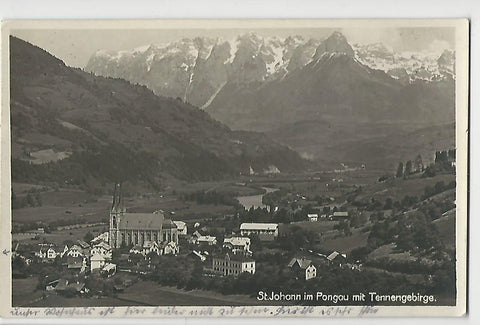 AK St. Johann im Pongau mit Tennengebirge. (1928)