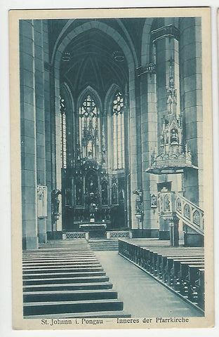 AK St. Johann im Pongau - Inneres der Pfarrkirche.