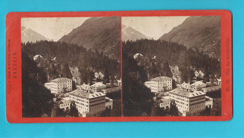 Stereo-Foto auf Hartkarton Gastein. Von der Schillerhöhe.