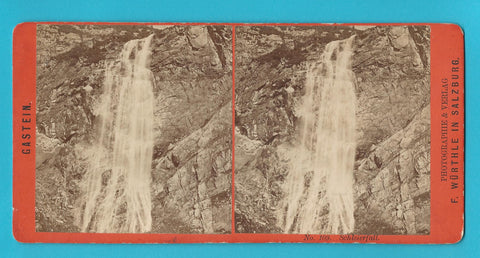 Stereo-Foto auf Hartkarton Gastein. Schleierfall.
