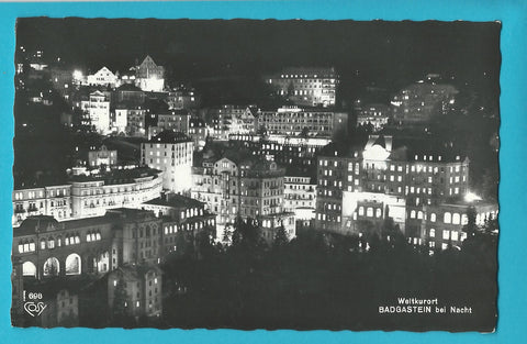 AK Badgastein bei Nacht.