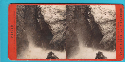 Stereo-Foto auf Hartkarton Pongau. Liechtenstein-Klammen bei St. Johann in Pongau.