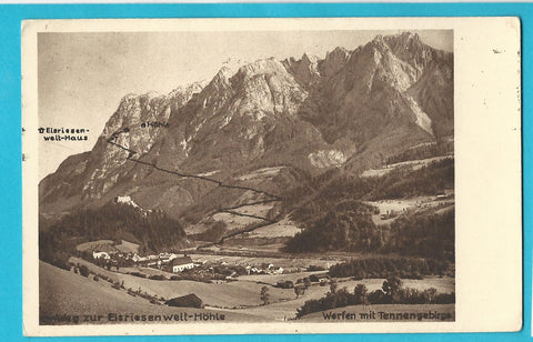 AK Werfen. Weg zur Eisriesenwelt-Höhle.