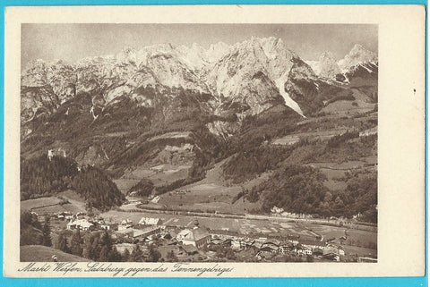AK Markt Werfen gegen das Tennengebirge. (1923)