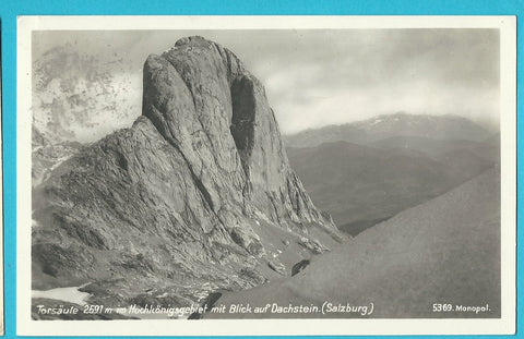 AK Torsäule im Hochköniggebiet mit Blick auf Dachstein.