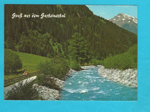 AK Badgastein. Elisabethpromenade an der Gasteiner Ache.
