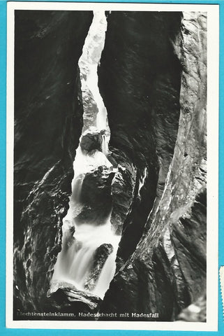 AK Liechtensteinklamm, Hadesschacht mit Hadesfall. (1938)