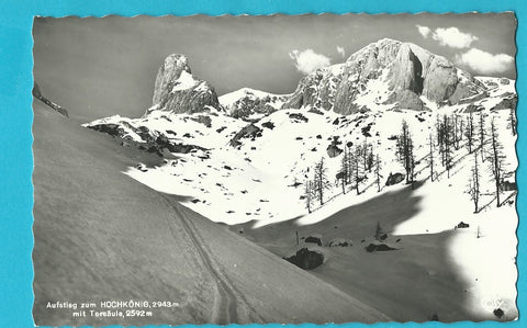 AK Aufstieg zum Hochkönig mit Torsäule.