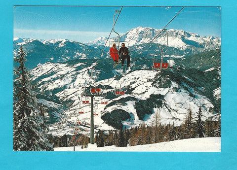 AK Wagrain. Griesskareck-Doppelsessellift mit Hochkönig.