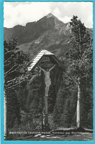 AK Radstädter Tauernstrasse. Kehrkreuz geg. Steinfeldspitze. (1963)