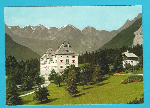 AK Blühnbachtal mit Jagdschloß gegen das Hagengebirge.