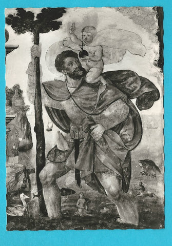 Schloß Goldegg. Hl. Christophorus. Renaissance-Fresko im Rittersaal.