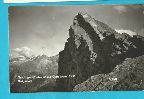 AK Graukogel Nordwand mit Gipfelkreuz. Bad Gastein.
