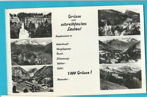 AK Bad Gastein. Grüsse von schreibfaulen Leuten!