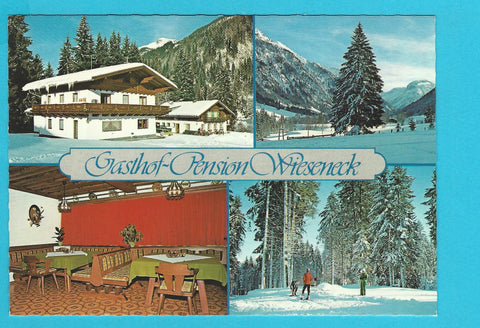 AK Flachau 143. Gasthaus Pension Wieseneck. Fam. Koblinger.