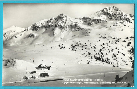 AK Hotel Tauernpasshöhe gegen Hundskogel, Plattenspitze u. Gamskarspitze.