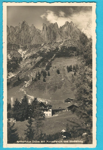 AK Arthurhaus mit Manndlwand und Hochkönig. (1939)