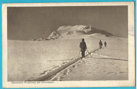 AK Schneefeld Hochkönig mit Schutzhaus.