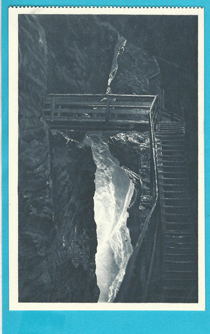 AK Liechtensteinklamm, Hohe Brücke mit Kessel.
