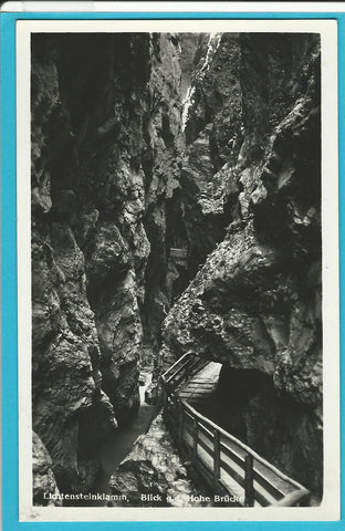 AK Liechtensteinklamm, Blick g. d. Hohe Brücke. (1935)
