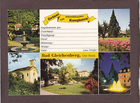 AK Bad Gleichenberg. Grüße von schreibfaulen Kurgästen.