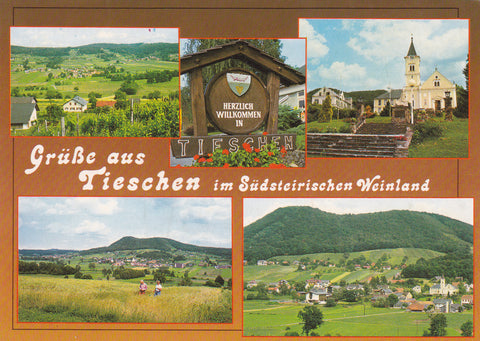 AK Grüße aus Tieschen im Südsteirischen Weinland. (1985)