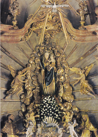 AK Straden. Gnadenstatue Maria am Himmelsberg, Hochaltar der Hauptpfarrkirche.