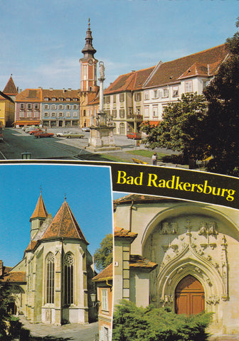 AK Bad Radkersburg. Hauptplatz. Gotische Stadtpfarrkirche.
